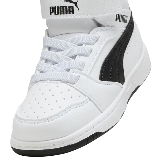 Puma Rebound Scarpe da Bambino a stivaletto con strappo ART.V6 MID AC + PS Col.Bianco