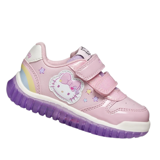 Geox Hello Kitty Scarpe da Bambina con luci e doppio strappo Art.LIGHTYLOO BABY GIRL Col.Rosa