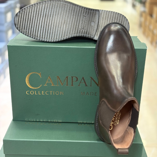 Campanile Collection Stivaletti Uomo in pelle con elastico laterale Col.Testa di moro