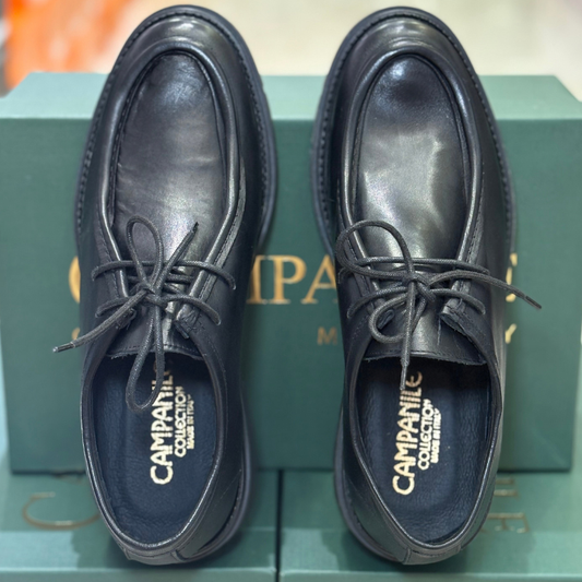 Campanile Collection Scarpe da Uomo modello ingegnere in pelle Col.Nero