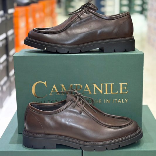 Campanile Collection Scarpe da Uomo modello ingegnere in pelle Col.Marrone