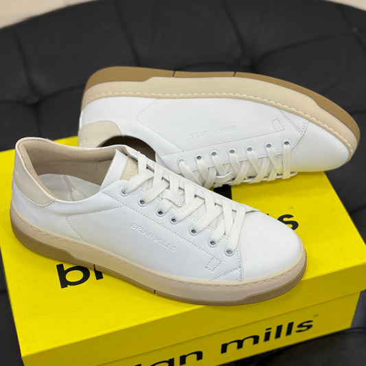 Brian Mills Scarpe da Uomo in pelle Col.Bianco