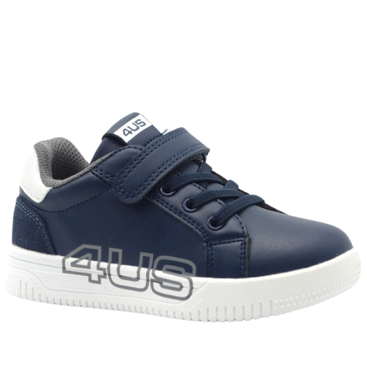 4US Paciotti Scarpe da Bambino con strappo e laccio elastico Art.K251037 Col.Blu