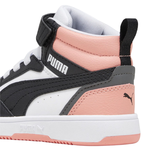 Puma Rebound V6 Mid Scarpe da Bambina con strappo Art.393832 07 Col.Nero e Rosa