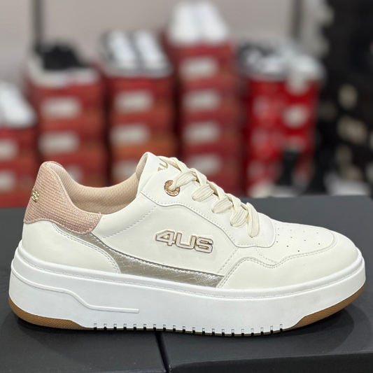 4US By Paciotti Scarpe da Donna in pelle con logo laterale Art.4BX265 Col.Bianco