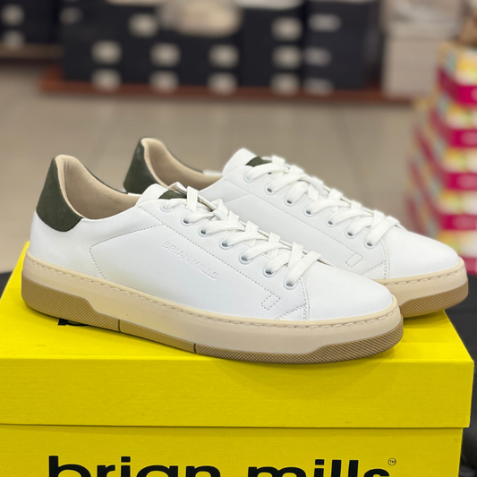 Brian Mills Scarpe da Uomo in pelle Col.Bianco