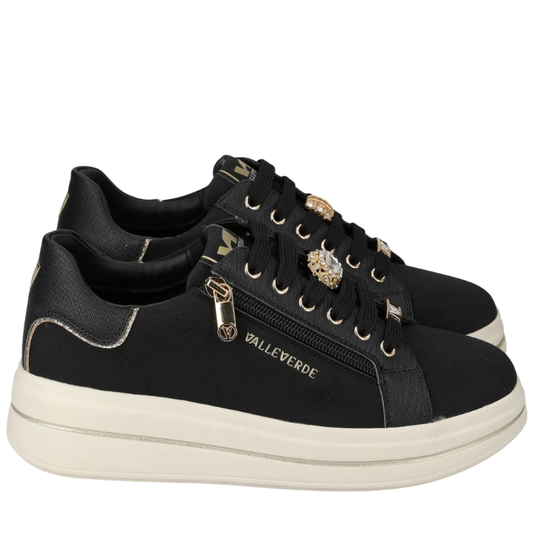 Valleverde Scarpe da Donna con cerniera laterale Art.35497 Col.Nero