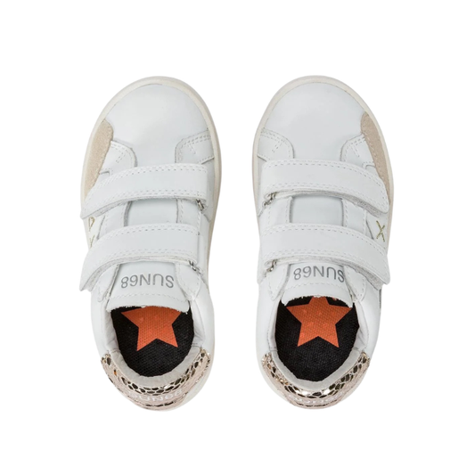 Sun68 Scarpe da Bambina con doppio strappo Art.Z44421B Col.Bianco
