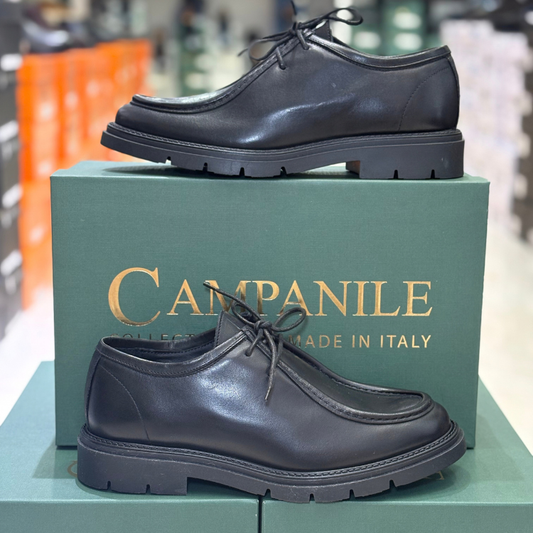 Campanile Collection Scarpe da Uomo modello ingegnere in pelle Col.Nero