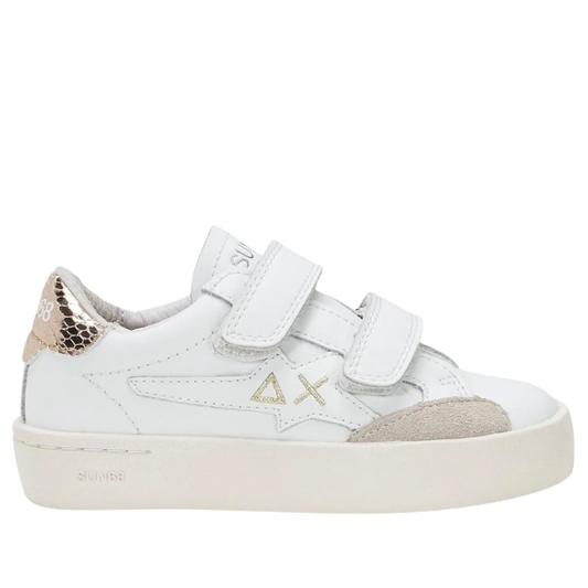 Sun68 Scarpe da Bambina con doppio strappo Art.Z44421B Col.Bianco