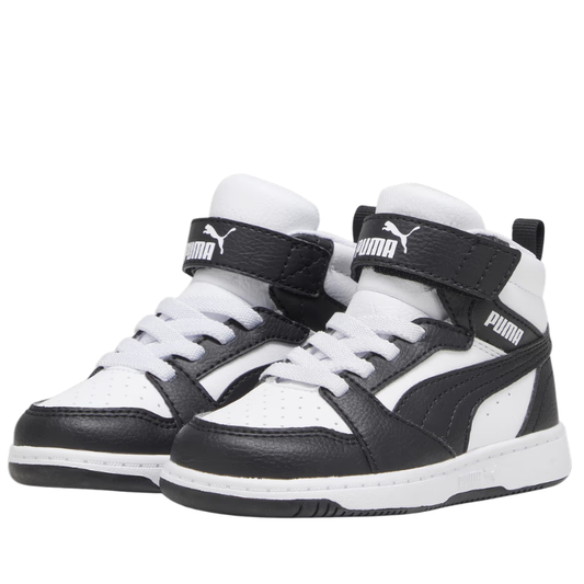 Puma Rebound Scarpe da Bambino a stivaletto con strappo Art.V6 MID AC + PS Col.Nero e Bianco