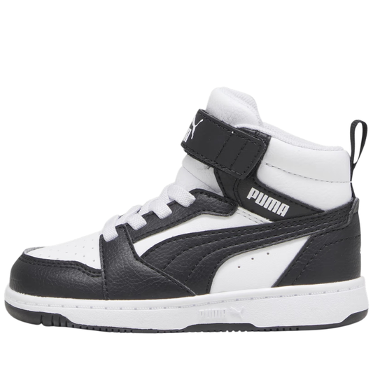 Puma Rebound Scarpe da Bambino a stivaletto con strappo Art.V6 MID AC + PS Col.Nero e Bianco