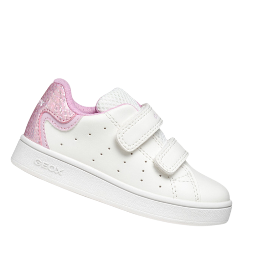 Geox Scarpe da Bambina Art.B ECLYPER A - Col.Bianco con inserti rosa