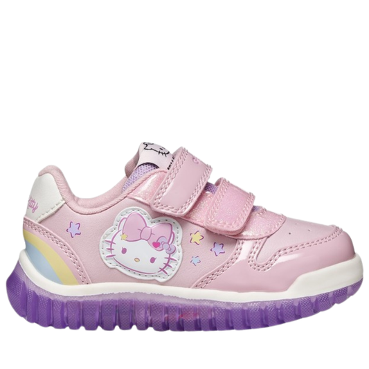 Geox Hello Kitty Scarpe da Bambina con luci e doppio strappo Art.LIGHTYLOO BABY GIRL Col.Rosa