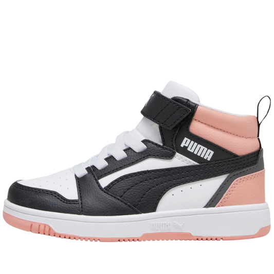 Puma Rebound V6 Mid Scarpe da Bambina con strappo Art.393832 07 Col.Nero e Rosa