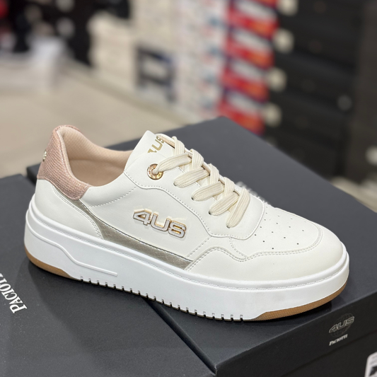 4US By Paciotti Scarpe da Donna in pelle con logo laterale Art.4BX265 Col.Bianco