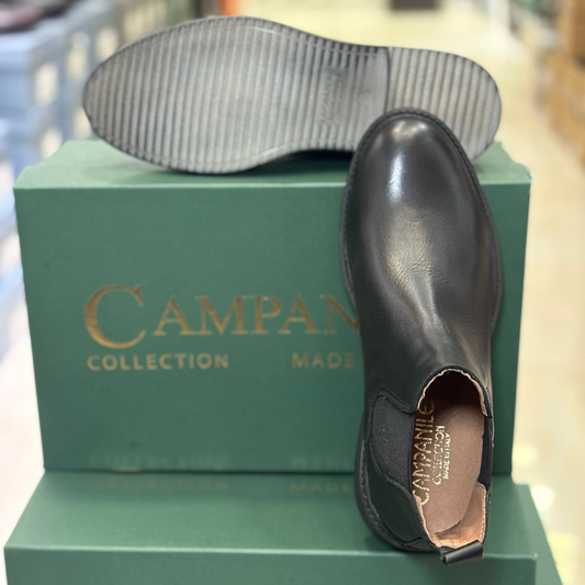 Campanile Collection Stivaletti Uomo in pelle con elastico laterale Col.Nero