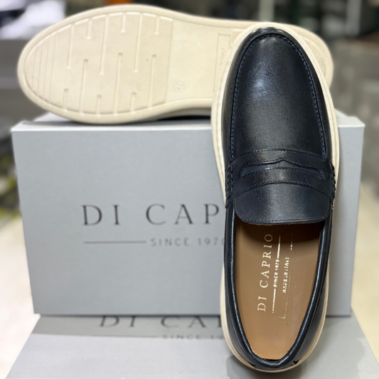 Di Caprio Mocassino Uomo in pelle con bendina Col.Blu Navy
