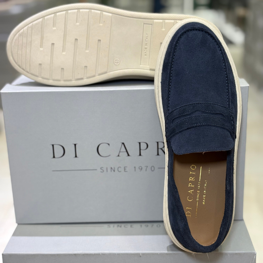 Di Caprio Mocassino in camoscio con bendina Col.Blu Navy