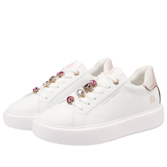 Queen Helena Scarpe da Donna Art.X34-1 Col.Bianco/Rosa