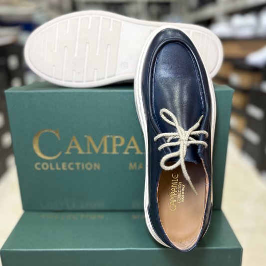 Campanile Collection Scarpe da Uomo modello ingegnere in pelle Col.Blu