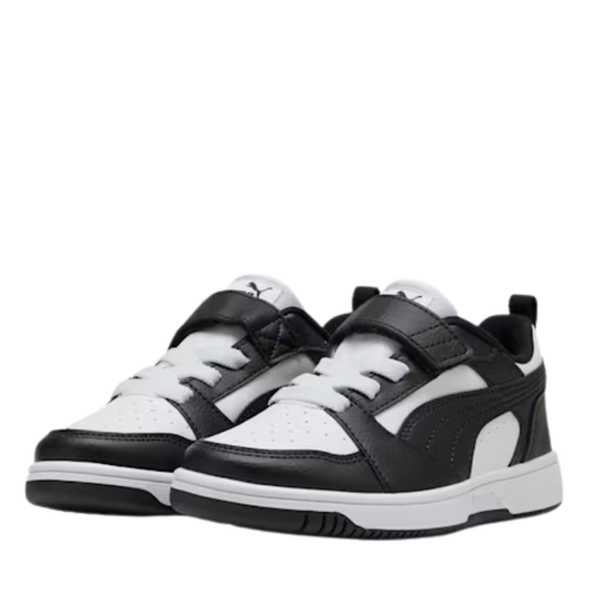 Puma Rebound V6 Lo AC+PS Scarpe da Bambino Col.Bianco e Nero