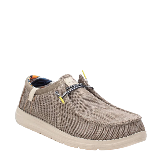 Xti Scarpe da Uomo in tela modello Barca con laccio a molla Art.143576 Col.Taupe