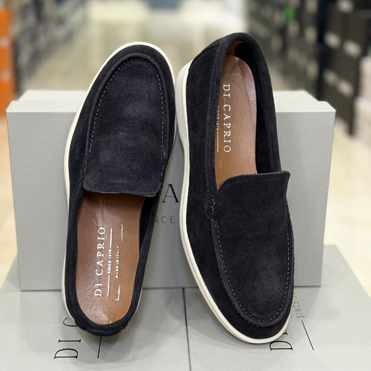 Di Caprio Scarpe da Uomo - Mocassino in Camoscio modello Loro Piana Col.Blu Navy