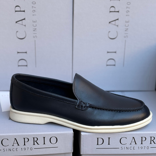 Di Caprio Scarpe da Uomo - Mocassino in pelle modello Loro Piana Col.Blu