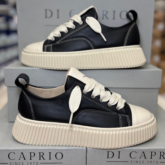 Di Caprio Sneakers ROLLY Scarpe da Uomo in Pelle Made in Italy Col.Nero