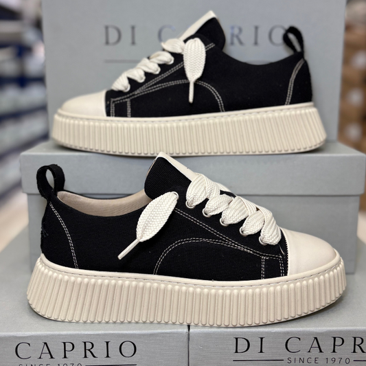 Di Caprio Sneakers ROLLY Scarpe da Uomo in tela Made in Italy Col.Nero