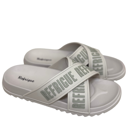 Refrigue Ciabatte in gomma da mare Col.Beige con logo Verde