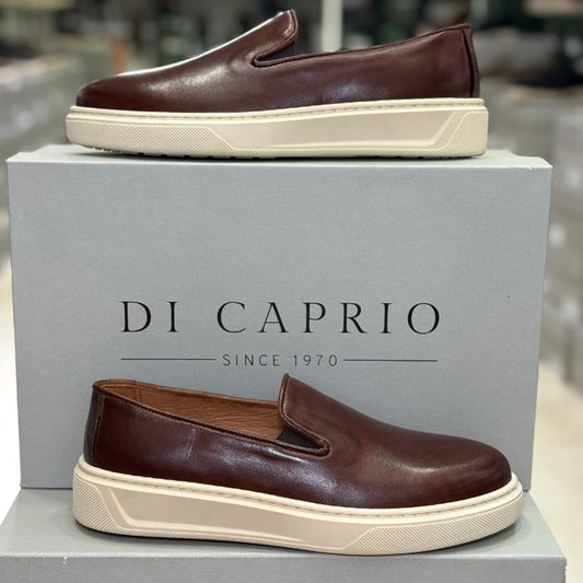 Di Caprio Mocassino Uomo in pelle con elastico laterale Col.Marrone