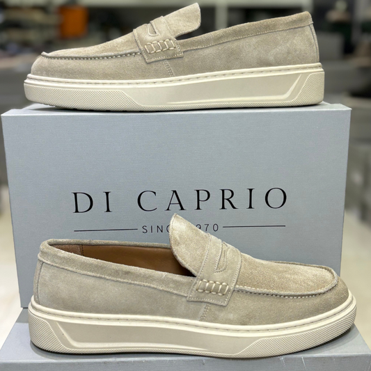 Di Caprio Mocassino Uomo in camoscio con bendina Col.Beige