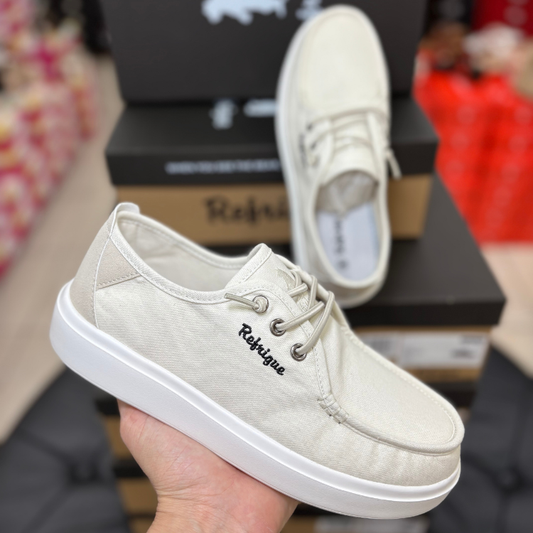 Refrigue Scarpe da Uomo in tela con laccio a molla Art.SATURN001 Col.Beige