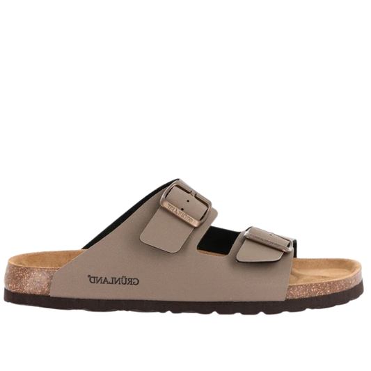 Grunland Sandali da Uomo doppia fibbia Art.BOBO CB3012-40 Col.Tortora