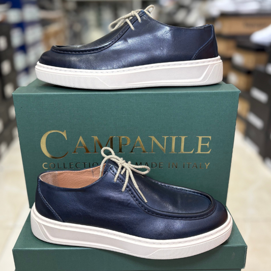 Campanile Collection Scarpe da Uomo modello ingegnere in pelle Col.Blu