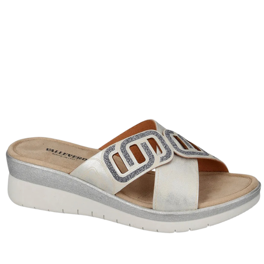 Valleverde Ciabatte Donna in pelle Art.52101 Col.Perla