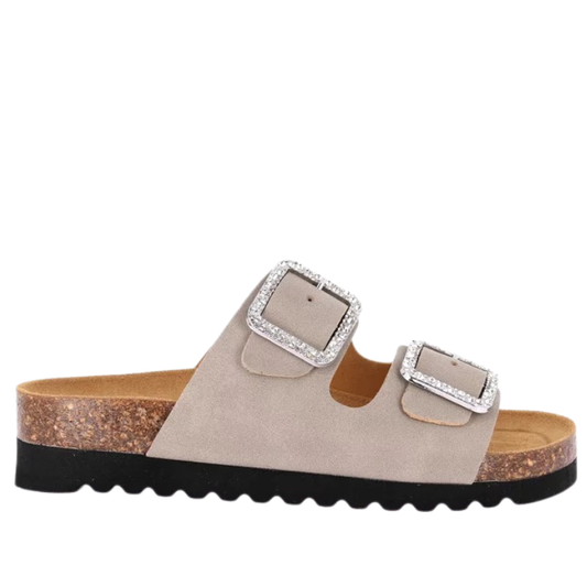 Grunland Sandali da Donna con doppia fibbia in Swarovski Art.HOLA CB1819-M7 Col.Sabbia