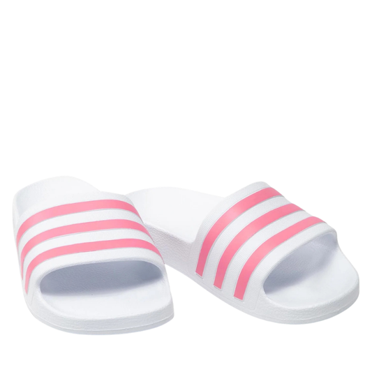 Adidas Adilette Aqua Ciabatte in gomma Donna Col.Bianco con strisce Rosa
