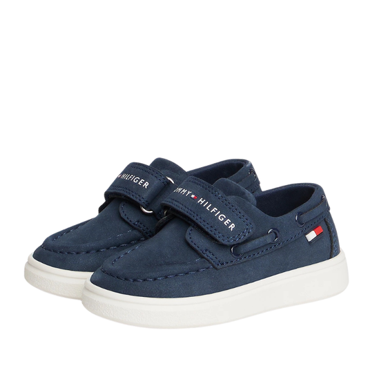 Tommy Hilfiger Scarpe da Bambino con chiusura a strappo e bandierina Col.Blu Navy