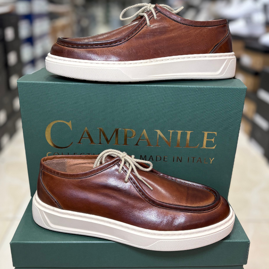 Campanile Collection Scarpe da Uomo modello ingegnere in pelle Col.Marrone