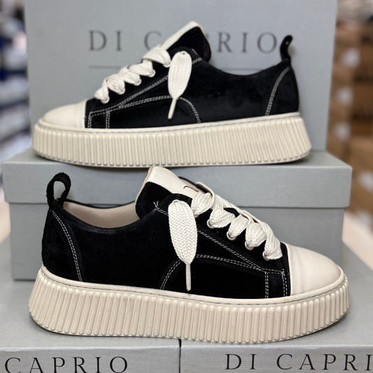 Di Caprio Sneakers ROLLY Scarpe da Uomo in camoscio Made in Italy Col.Nero