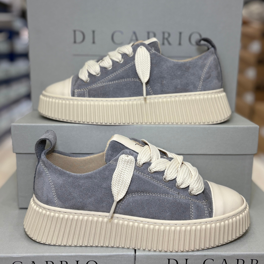Di Caprio Sneakers ROLLY Scarpe da Uomo in camoscio Made in Italy Col.Grigio