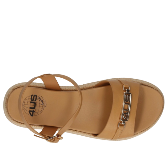 4US By Paciotti Sandali da Donna in pelle Art.UZM02 Col.Beige Scuro