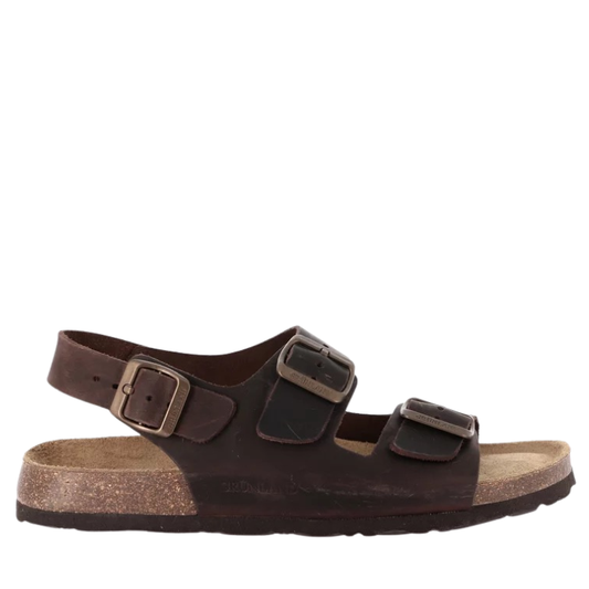 Grunland Sandali da Uomo in nabuk ingrassato Art.BOBO SB0396-40 Col.Marrone