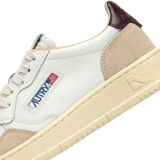 Autry Medalist AULM LS18 Scarpe da Uomo Col.Bianco/Beige con riporto Bordeaux