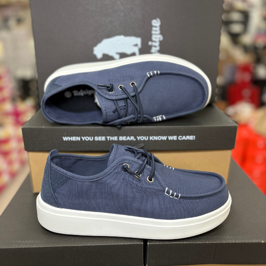 Refrigue Scarpe da Uomo in tela con laccio a molla Art.SATURN001 Col.Blu Navy