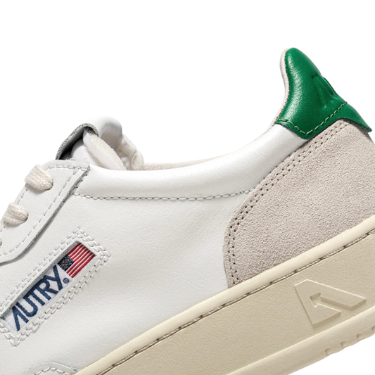 Autry Medalist Low Scarpe da Uomo Art.AULM LS23 Col.Bianco con riporto Verde