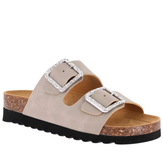 Grunland Sandali da Donna con doppia fibbia in Swarovski Art.HOLA CB1819-M7 Col.Sabbia